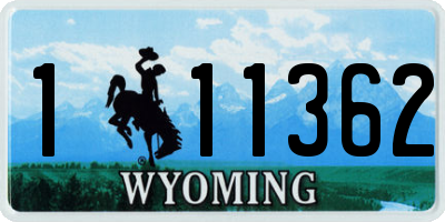 WY license plate 111362