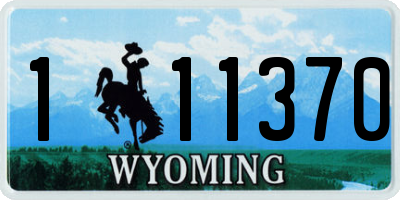 WY license plate 111370