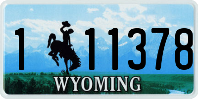 WY license plate 111378