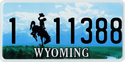 WY license plate 111388