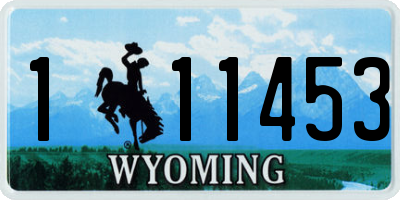 WY license plate 111453