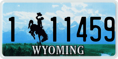 WY license plate 111459