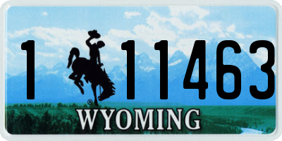 WY license plate 111463