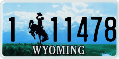 WY license plate 111478