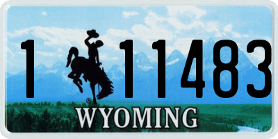 WY license plate 111483