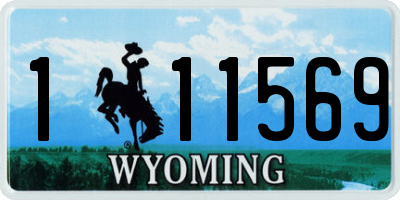 WY license plate 111569