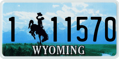 WY license plate 111570