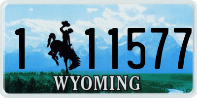 WY license plate 111577