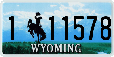 WY license plate 111578