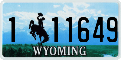 WY license plate 111649