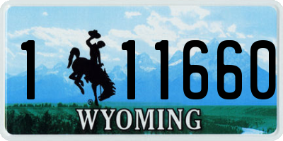 WY license plate 111660