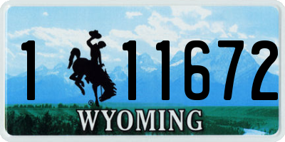 WY license plate 111672