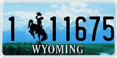 WY license plate 111675