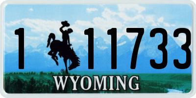 WY license plate 111733