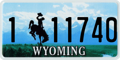 WY license plate 111740