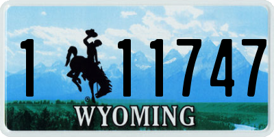 WY license plate 111747