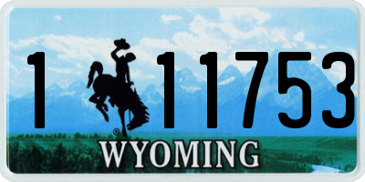 WY license plate 111753