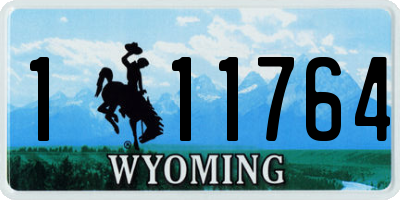 WY license plate 111764