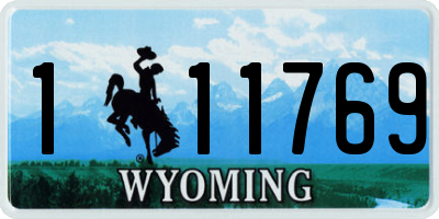 WY license plate 111769