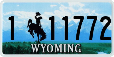 WY license plate 111772