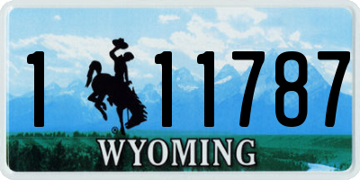 WY license plate 111787