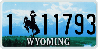 WY license plate 111793