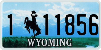 WY license plate 111856