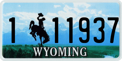 WY license plate 111937