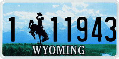 WY license plate 111943