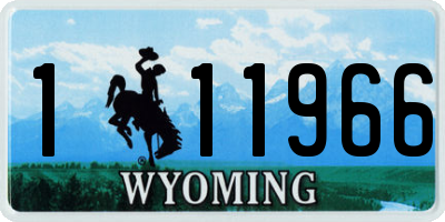 WY license plate 111966