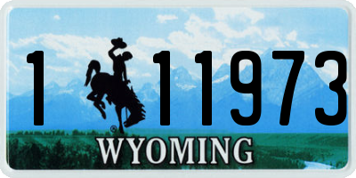 WY license plate 111973