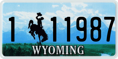 WY license plate 111987