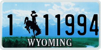 WY license plate 111994