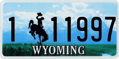 WY license plate 111997