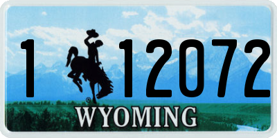 WY license plate 112072