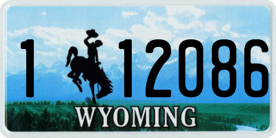 WY license plate 112086