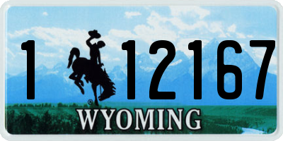 WY license plate 112167