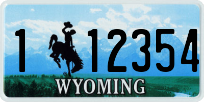 WY license plate 112354