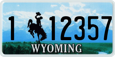 WY license plate 112357