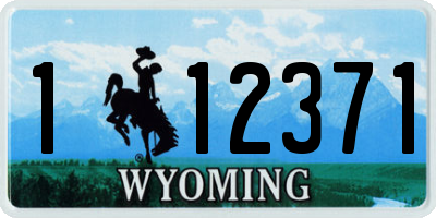 WY license plate 112371