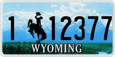 WY license plate 112377