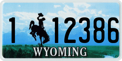 WY license plate 112386