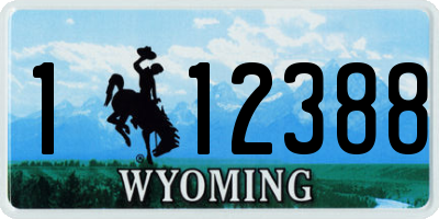 WY license plate 112388