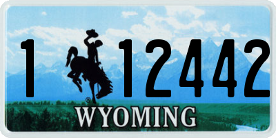 WY license plate 112442