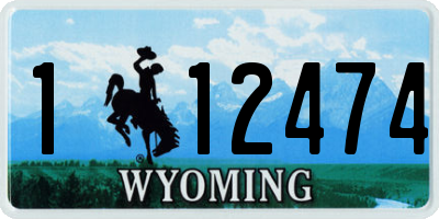 WY license plate 112474