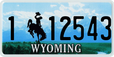 WY license plate 112543