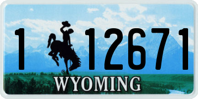 WY license plate 112671