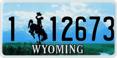 WY license plate 112673