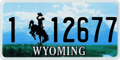 WY license plate 112677