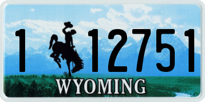 WY license plate 112751